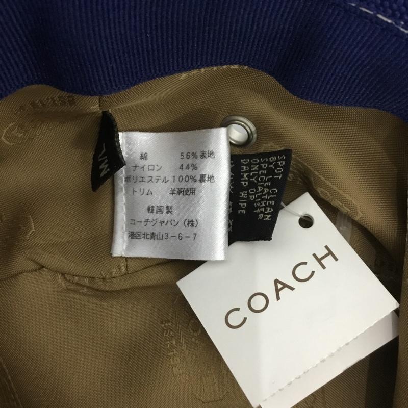 コーチ COACH 帽子 ハット バケットハット キャンバス 無地 青 / ブルー /  レディース USED 古着 中古 10143651