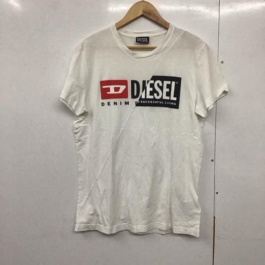 ディーゼル DIESEL Tシャツ 半袖 半袖カットソー プリントTシャツ クルーネックカットソー XL ロゴ、文字 白 / ホワイト /  メンズ USED 古着 中古 10143684