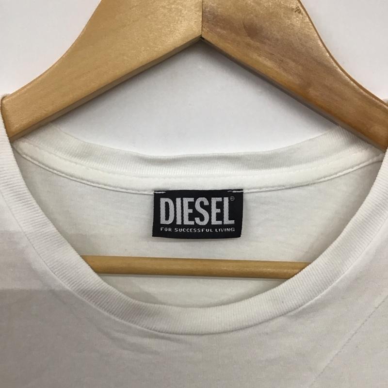 ディーゼル DIESEL Tシャツ 半袖 半袖カットソー プリントTシャツ クルーネックカットソー XL ロゴ、文字 白 / ホワイト /  メンズ USED 古着 中古 10143684