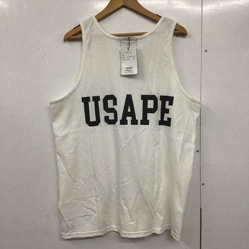 サプール SAPEur タンクトップ タンクトップ a0023-373 タンクトップ ノースリーブカットソー L プリント 白 / ホワイト /  メンズ USED 古着 中古 10143686