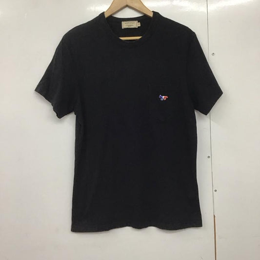 メゾンキツネ MAISON KITSUNE Tシャツ 半袖 半袖カットソー プリントTシャツ クルーネックカットソー S ロゴ、文字 黒 / ブラック /  メンズ USED 古着 中古 10143687
