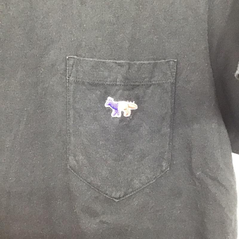 メゾンキツネ MAISON KITSUNE Tシャツ 半袖 半袖カットソー プリントTシャツ クルーネックカットソー S ロゴ、文字 黒 / ブラック /  メンズ USED 古着 中古 10143687