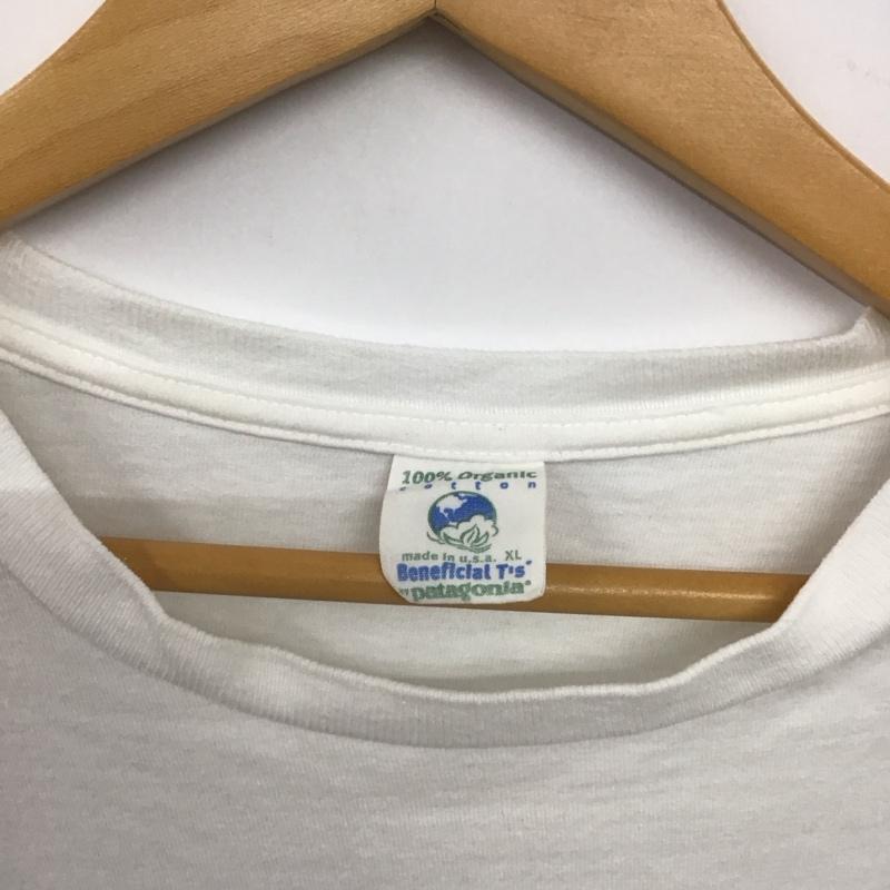 パタゴニア patagonia Tシャツ 半袖 半袖カットソー プリントTシャツ クルーネックカットソー XL ロゴ、文字 白 / ホワイト /  メンズ USED 古着 中古 10143690