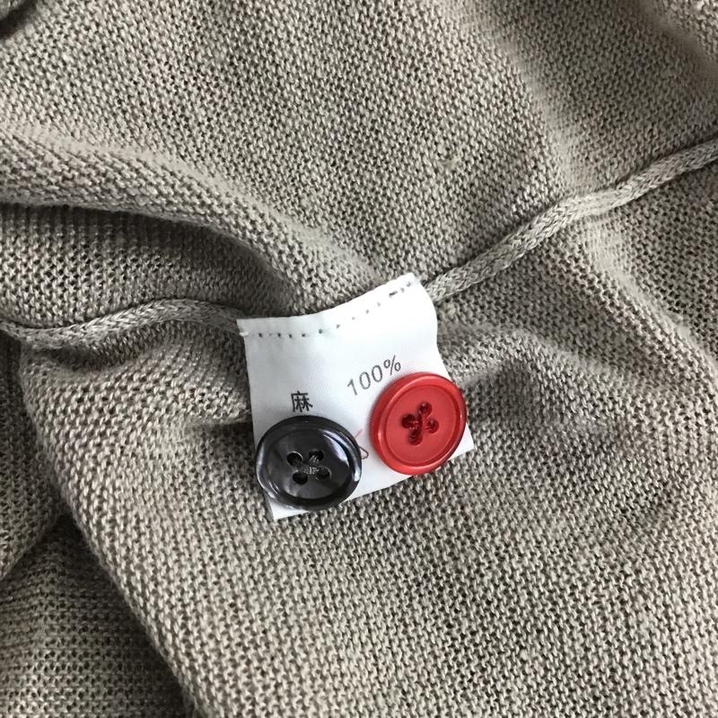 ガイジンメイド GAIJIN MADE カーディガン 半袖 半袖カーディガン 前開き 薄手 フロントボタン L 無地 ベージュ / ベージュ /  メンズ USED 古着 中古 10143698