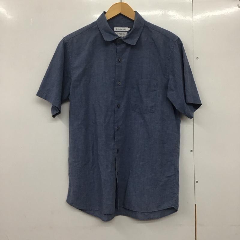 グローバルワーク GLOBAL WORK シャツ、ブラウス 半袖 半袖シャツ 無地シャツ ポケットシャツ S 無地 インディゴ / インディゴ /  メンズ USED 古着 中古 10143701