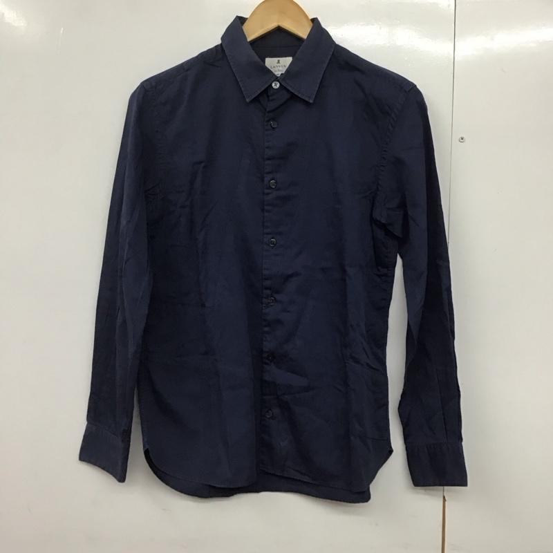 ランバンオンブルー LANVIN en Bleu シャツ、ブラウス 長袖 長袖シャツ 無地シャツ カラーシャツ 46 無地 紺 / ネイビー /  メンズ USED 古着 中古 10143705