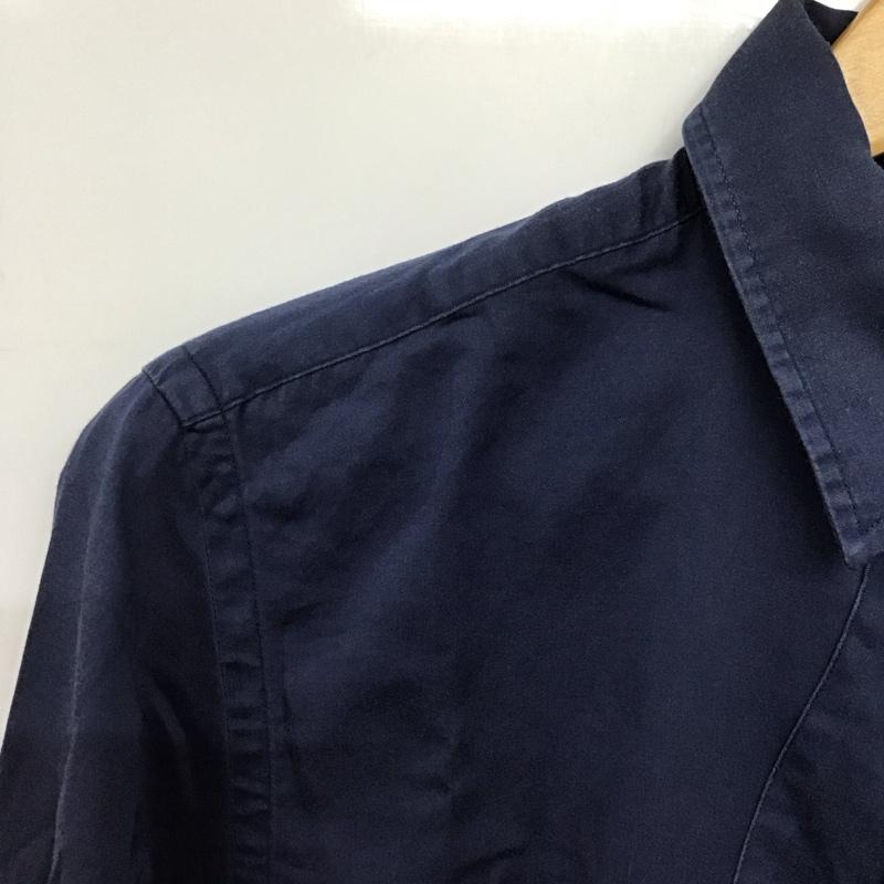 ランバンオンブルー LANVIN en Bleu シャツ、ブラウス 長袖 長袖シャツ 無地シャツ カラーシャツ 46 無地 紺 / ネイビー /  メンズ USED 古着 中古 10143705