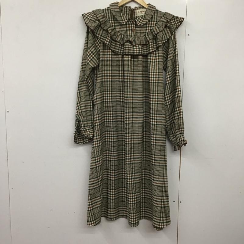 ポピー POPPY ワンピース ロングスカート 長袖ロングワンピース フレアスカート チェック チェック マルチカラー / マルチカラー /  レディース USED 古着 中古 10143712