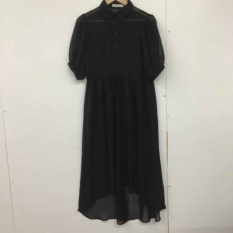 マウジー MOUSSY ワンピース ロングスカート 0109aa30-6330 17ssバルーンスリーブシフォンドレス ロングワンピース フレアスカート FREE 無地 黒 / ブラック /  レディース USED 古着 中古 10143725
