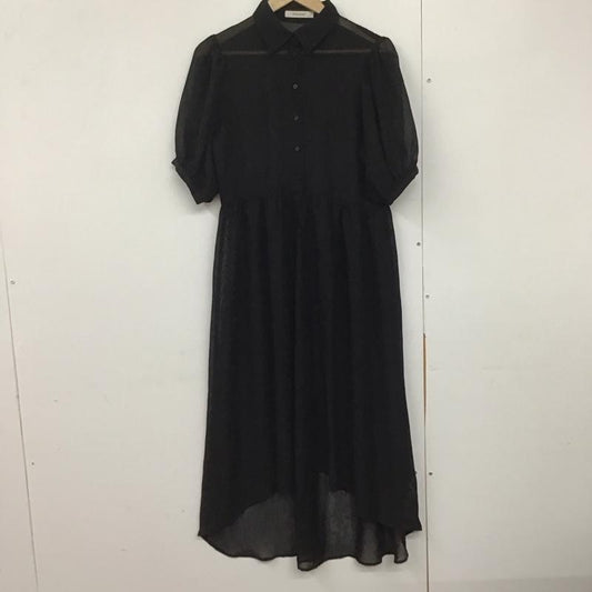 マウジー MOUSSY ワンピース ロングスカート 0109aa30-6330 17ssバルーンスリーブシフォンドレス ロングワンピース フレアスカート FREE 無地 黒 / ブラック /  レディース USED 古着 中古 10143725
