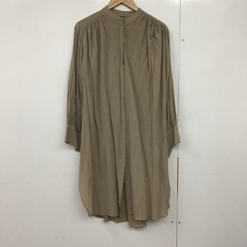 ミラオーウェン Mila Owen ワンピース ロングスカート 長袖ロングスカート シャツワンピース ノーカラーワンピース フロントボタン ONE SIZE 無地 ベージュ / ベージュ /  レディース USED 古着 中古 10143728
