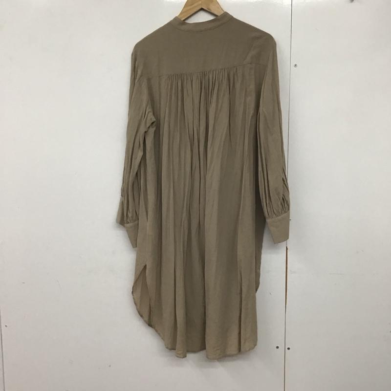 ミラオーウェン Mila Owen ワンピース ロングスカート 長袖ロングスカート シャツワンピース ノーカラーワンピース フロントボタン ONE SIZE 無地 ベージュ / ベージュ /  レディース USED 古着 中古 10143728