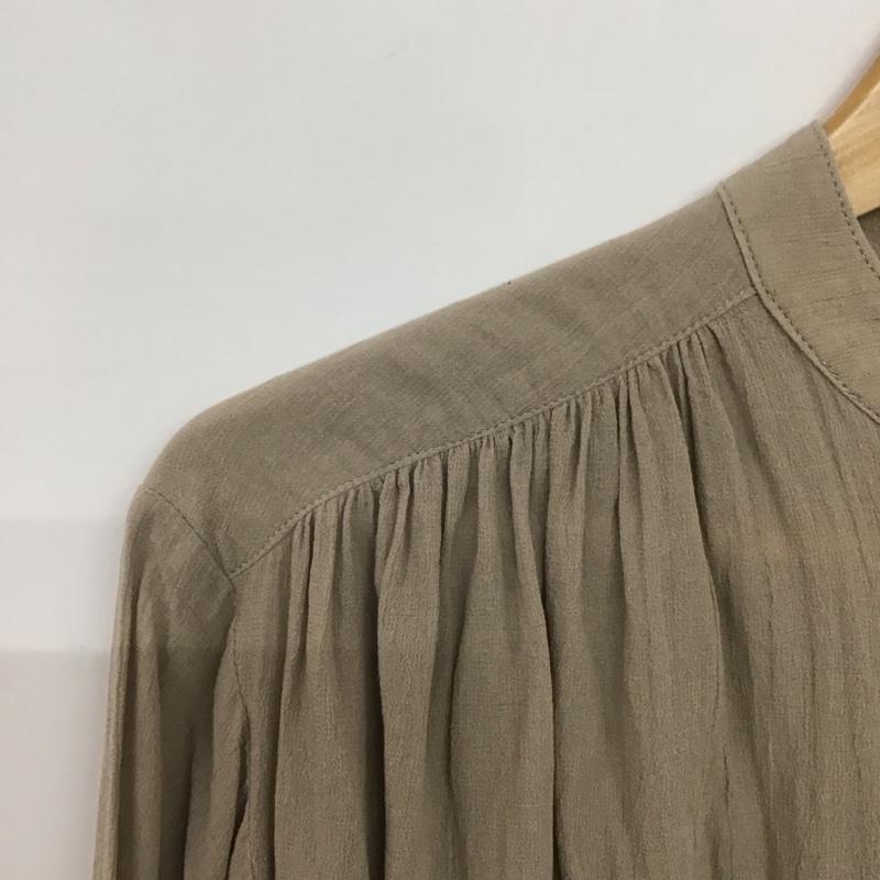ミラオーウェン Mila Owen ワンピース ロングスカート 長袖ロングスカート シャツワンピース ノーカラーワンピース フロントボタン ONE SIZE 無地 ベージュ / ベージュ /  レディース USED 古着 中古 10143728
