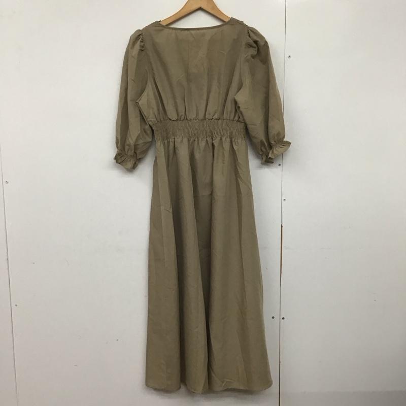 フィフス fifth ワンピース ロングスカート 半袖ロングワンピース フレアスカート ウエスト切り替え S 無地 ベージュ / ベージュ /  レディース USED 古着 中古 10143738