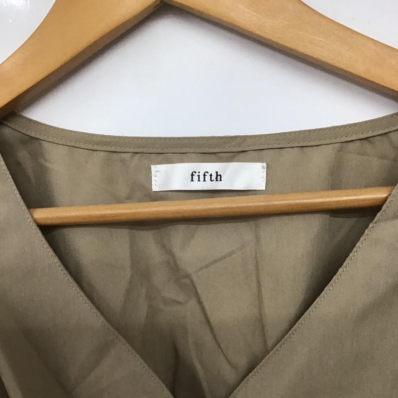 フィフス fifth ワンピース ロングスカート 半袖ロングワンピース フレアスカート ウエスト切り替え S 無地 ベージュ / ベージュ /  レディース USED 古着 中古 10143738