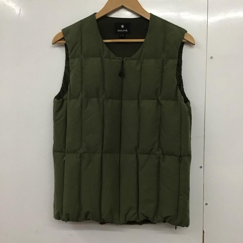 スノーピーク Snow Peak ベスト ベスト JK-16AU107 ダウン フェザー S 無地 カーキ / カーキ /  メンズ USED 古着 中古 10143791
