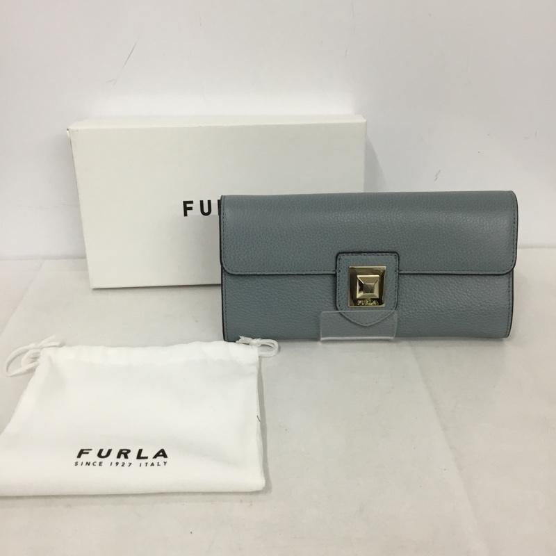 フルラ FURLA 財布 長財布 箱有 ロゴ、文字 水色 / ライトブルー /  レディース USED 古着 中古 10143825