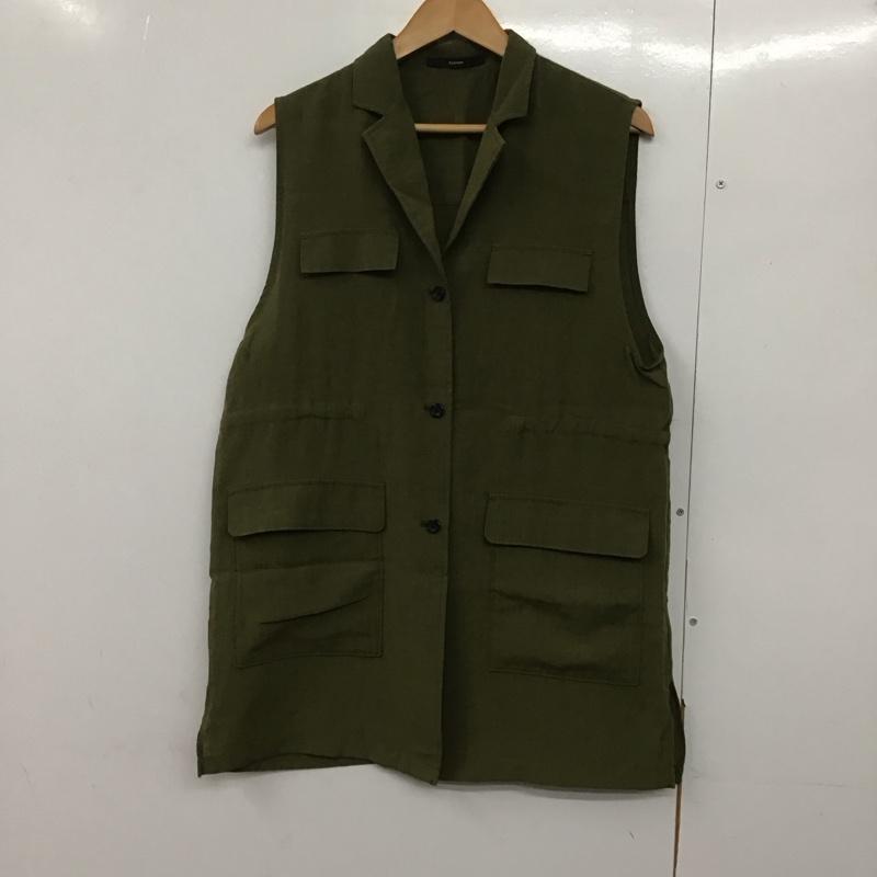 カスタネ Kastane ベスト ベスト ノースリーブベスト フロントボタン FREE 無地 カーキ / カーキ /  レディース USED 古着 中古 10143833