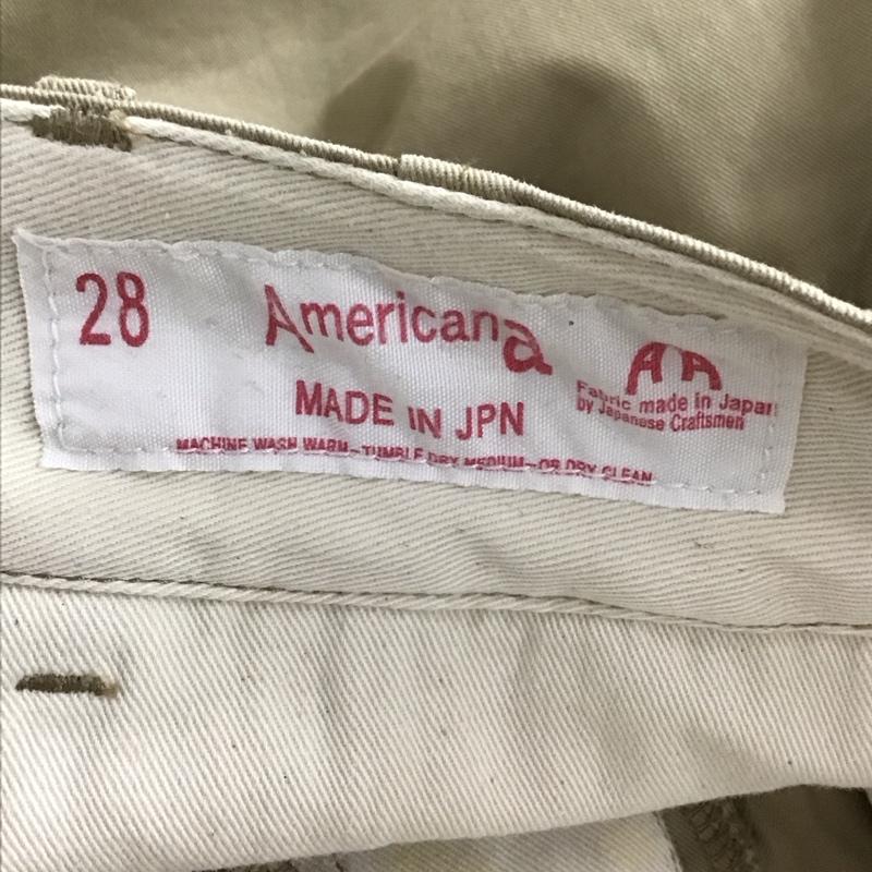 アメリカーナ AMERICANA パンツ チノパン チノパン スリムパンツ カジュアルパンツ 28インチ 無地 ベージュ / ベージュ /  レディース USED 古着 中古 10143866