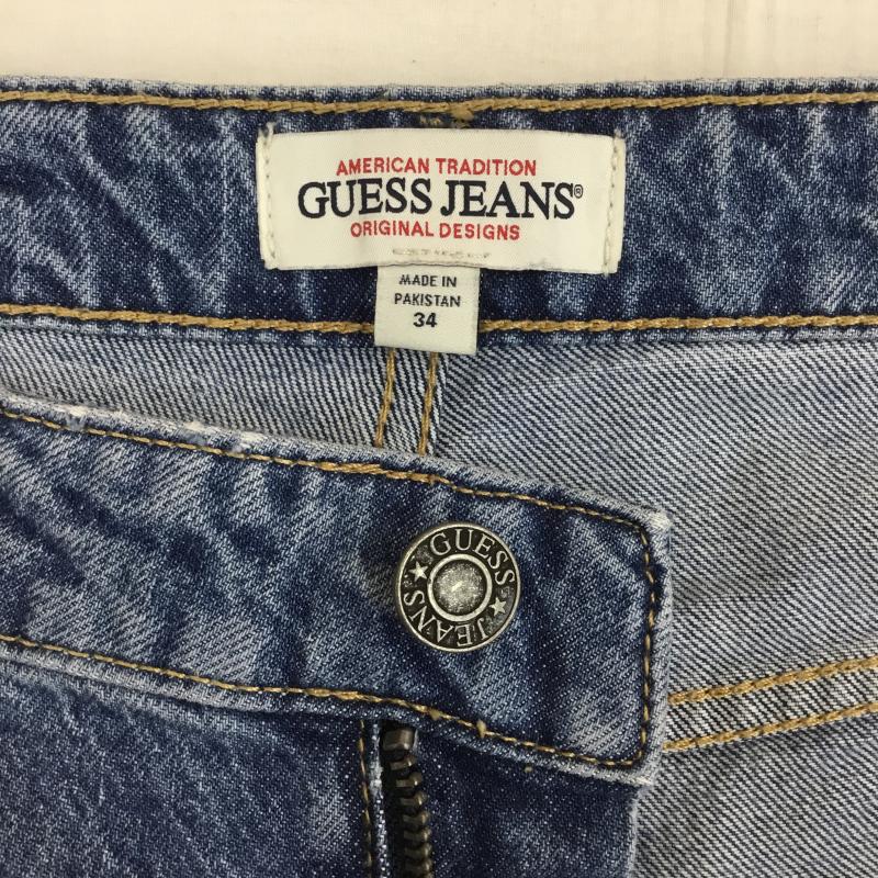 ゲス Guess パンツ デニム、ジーンズ 34インチ 無地 青 / ブルー /  メンズ USED 古着 中古 10143881