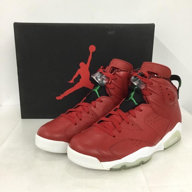 ナイキ NIKE スニーカー スニーカー 694091-625 AIR JORDAN 6 RETRO SPIZIKE 27cm 箱有 27.0cm ワンポイント 赤 / レッド / X 黒 / ブラック /  メンズ USED 古着 中古 10143915