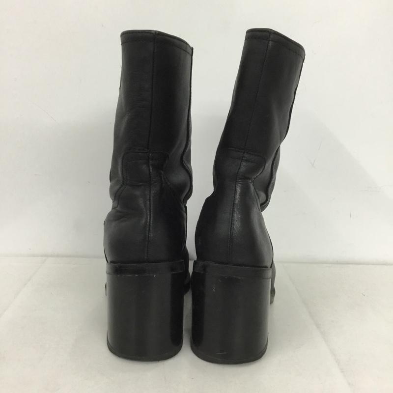 ザラ ZARA ブーツ ショートブーツ 2105 410 800 フェイクレザー ヒール EU35 無地 黒 / ブラック /  レディース USED 古着 中古 10143926