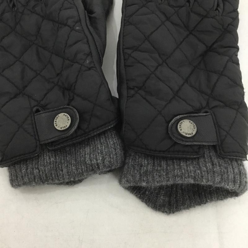 ポロラルフローレン POLO RALPH LAUREN ファッション小物 ファッション小物 キルティングレザーグローブ 無地 黒 / ブラック /  メンズ USED 古着 中古 10143976