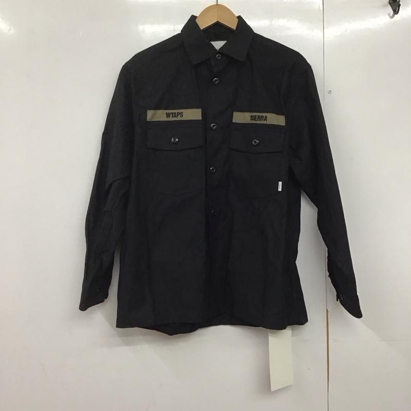 ダブルタップス WTAPS シャツ、ブラウス 長袖 242WVDT-SHM01 コットン タグ付き 1 ロゴ、文字 黒 / ブラック /  メンズ USED 古着 中古 10144004