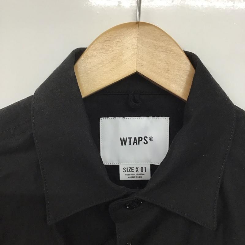 ダブルタップス WTAPS シャツ、ブラウス 長袖 242WVDT-SHM01 コットン タグ付き 1 ロゴ、文字 黒 / ブラック /  メンズ USED 古着 中古 10144004
