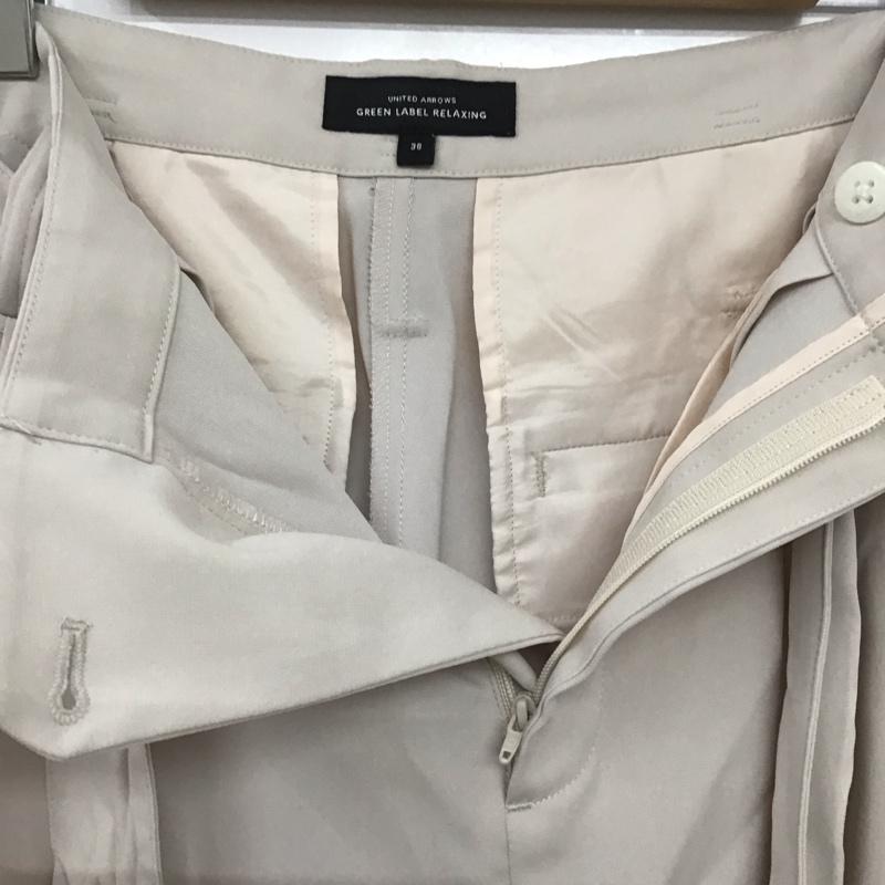 グリーンレーベルリラクシング green label relaxing パンツ スラックス 3614-199-1421 KC P Wクロス TK TPD RBN パンツ 38 無地 ベージュ / ベージュ /  レディース USED 古着 中古 10144008