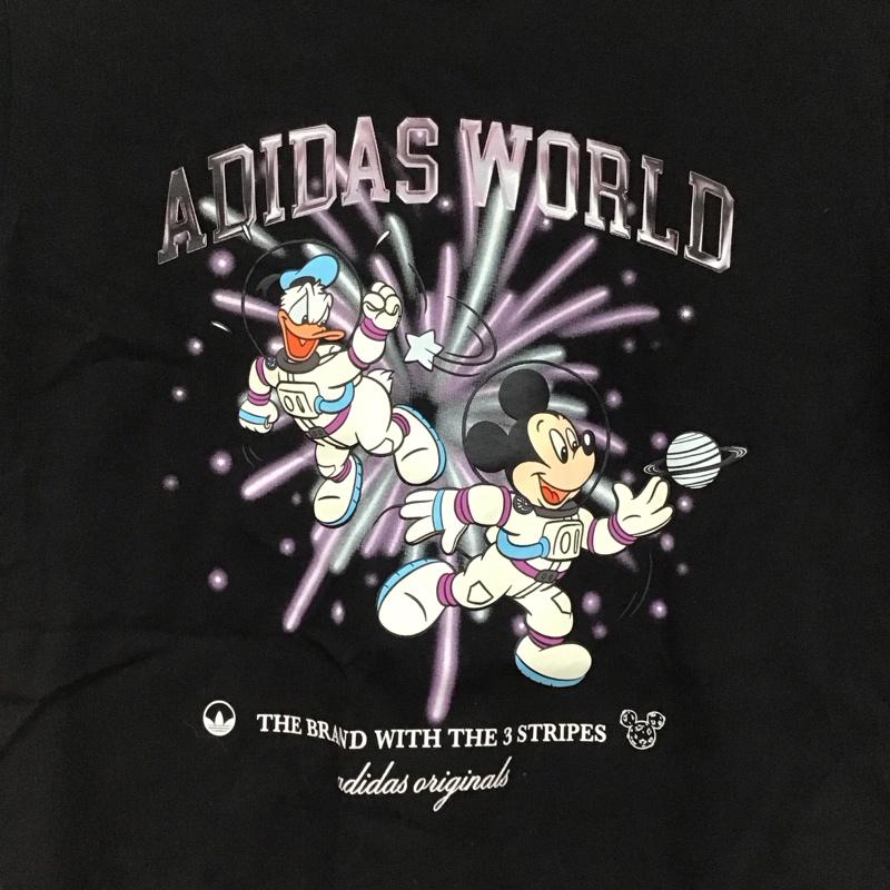 アディダス adidas Tシャツ 半袖 HL9050 ディズニー ミッキーマウス ドナルドダッグ Disney プリント M キャラクター 黒 / ブラック /  レディース USED 古着 中古 10144018