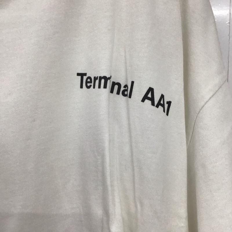 ザラ ZARA Tシャツ 半袖 オーバーサイズ バックロゴ クルーネック L ロゴ、文字 白 / ホワイト /  メンズ USED 古着 中古 10144066