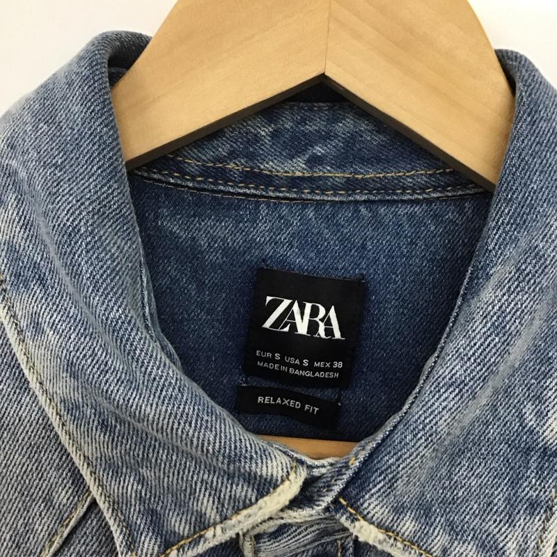 ザラ ZARA シャツ、ブラウス 長袖 6917 420 427 デニムシャツ S ダメージ加工 青 / ブルー /  メンズ USED 古着 中古 10144075