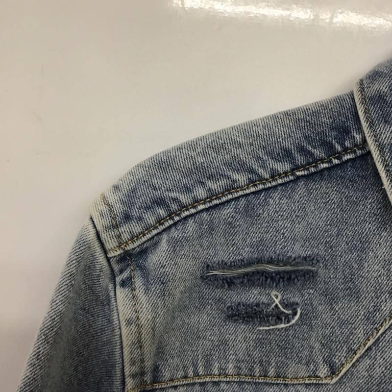 ザラ ZARA シャツ、ブラウス 長袖 6917 420 427 デニムシャツ S ダメージ加工 青 / ブルー /  メンズ USED 古着 中古 10144075