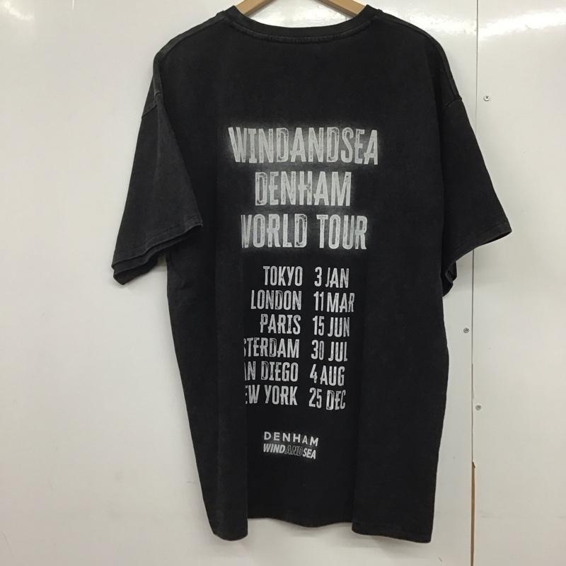 ウィンダンシー WIND AND SEA Tシャツ 半袖 WDS-C-DHM-25-Q4-07 DENHAM WDS Tour SS クルーネック L ロゴ、文字 黒 / ブラック /  メンズ USED 古着 中古 10144081