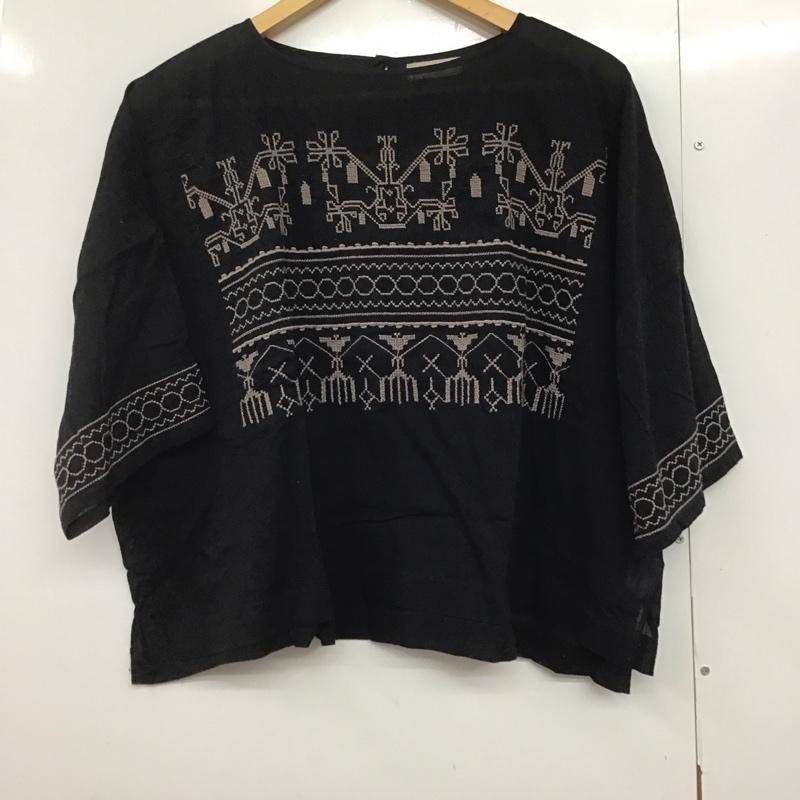 サマンサモスモス Samansa Mos2 カットソー 半袖 1710469 ボイル刺繍ブラウス FREE 刺繍 黒 / ブラック /  レディース USED 古着 中古 10144103
