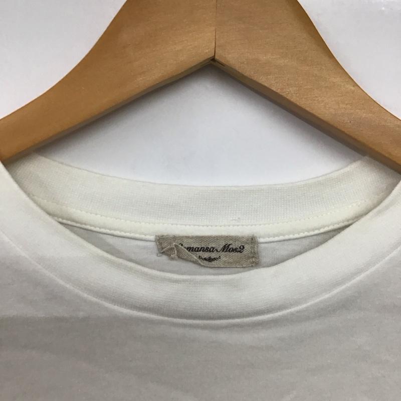 サマンサモスモス Samansa Mos2 Tシャツ 半袖 1211257 クルーネック FREE ロゴ、文字 白 / ホワイト /  レディース USED 古着 中古 10144110
