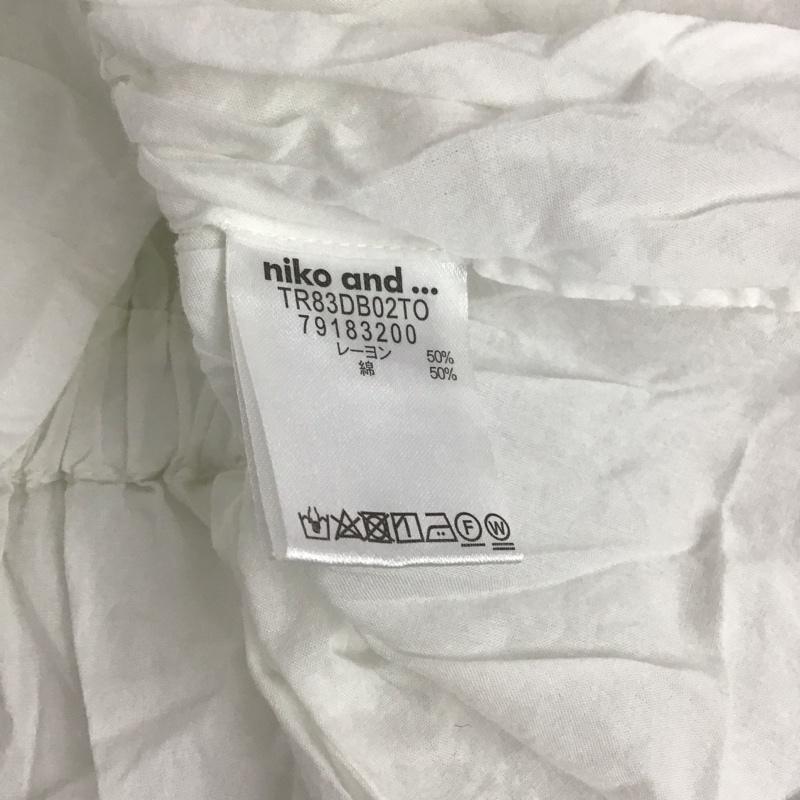 ニコアンド niko and... カットソー 七分袖 TR83DB02TO ギャザープルオーバー M 無地 白 / ホワイト /  レディース USED 古着 中古 10144123