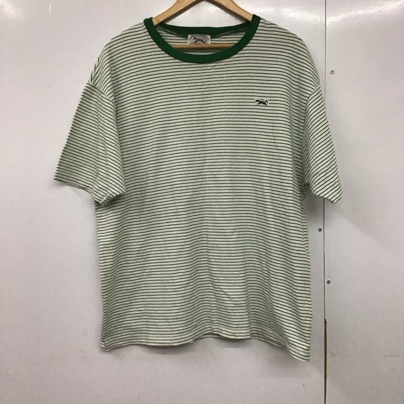 フリークスストア FREAK S STORE Tシャツ 半袖 半袖カットソー プリントTシャツ クルーネックカットソー thefoxcollection M ボーダー柄 白 / ホワイト / X 緑 / グリーン /  メンズ USED 古着 中古 10144168