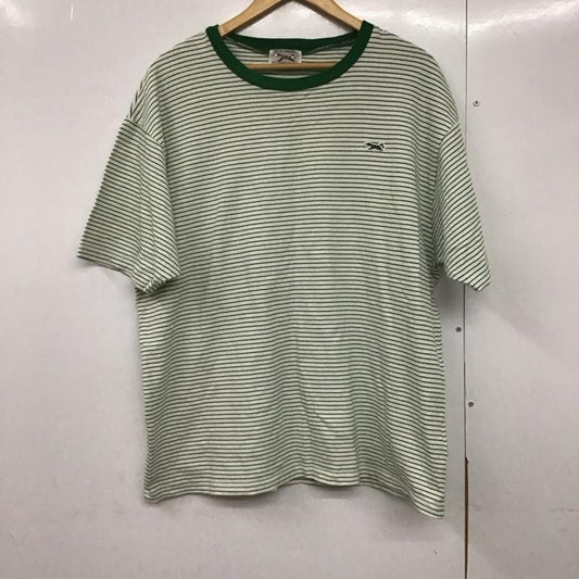 フリークスストア FREAK S STORE Tシャツ 半袖 半袖カットソー プリントTシャツ クルーネックカットソー thefoxcollection M ボーダー柄 白 / ホワイト / X 緑 / グリーン /  メンズ USED 古着 中古 10144168