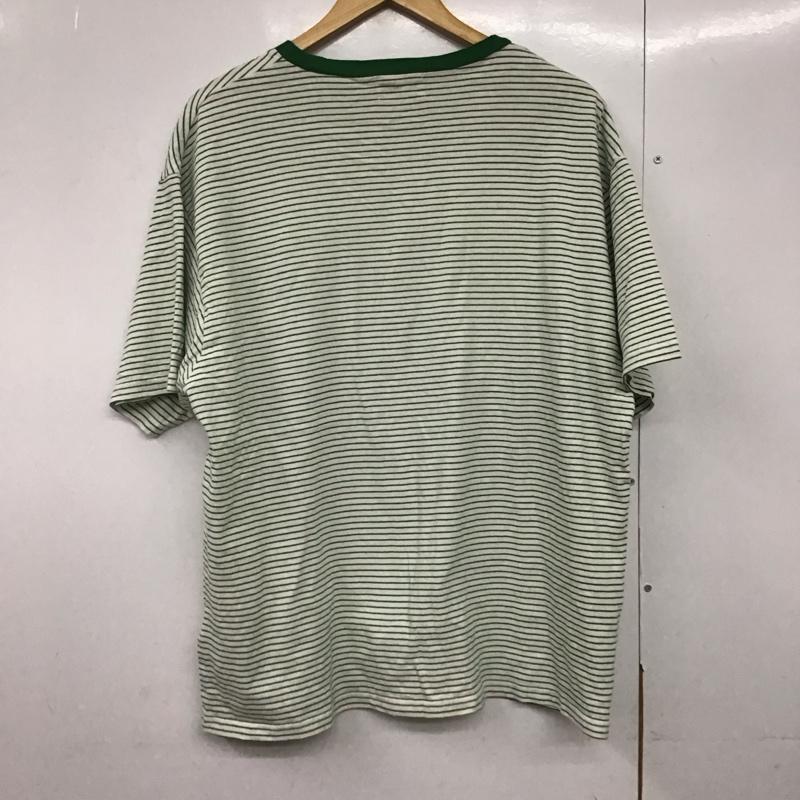 フリークスストア FREAK S STORE Tシャツ 半袖 半袖カットソー プリントTシャツ クルーネックカットソー thefoxcollection M ボーダー柄 白 / ホワイト / X 緑 / グリーン /  メンズ USED 古着 中古 10144168