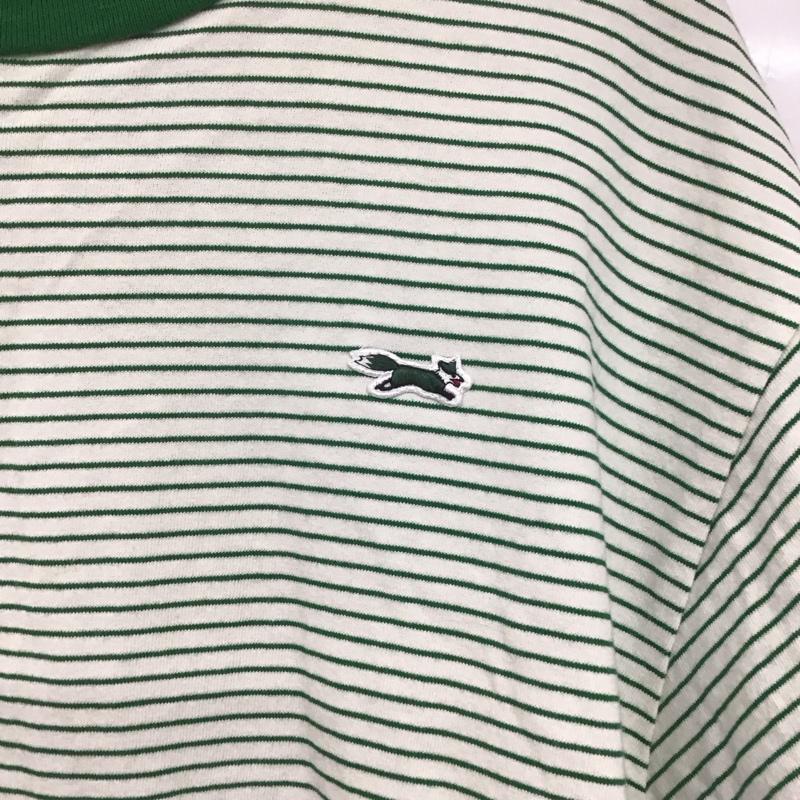 フリークスストア FREAK S STORE Tシャツ 半袖 半袖カットソー プリントTシャツ クルーネックカットソー thefoxcollection M ボーダー柄 白 / ホワイト / X 緑 / グリーン /  メンズ USED 古着 中古 10144168