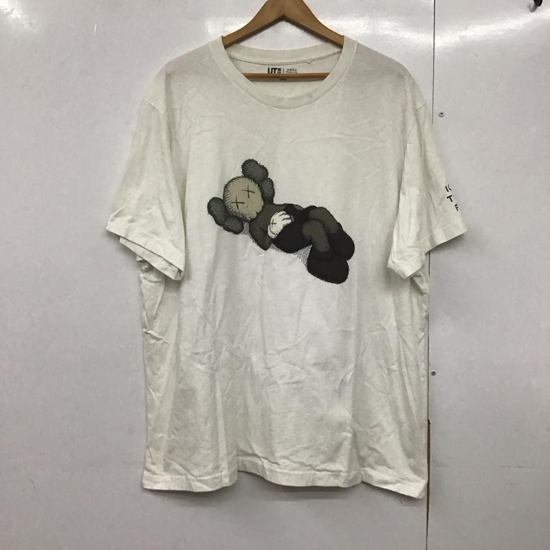 ユニクロ UNIQLO Tシャツ 半袖 341-446312 Tシャツ クルーネックカットソー プリントTシャツ プリント 白 / ホワイト /  メンズ USED 古着 中古 10144169
