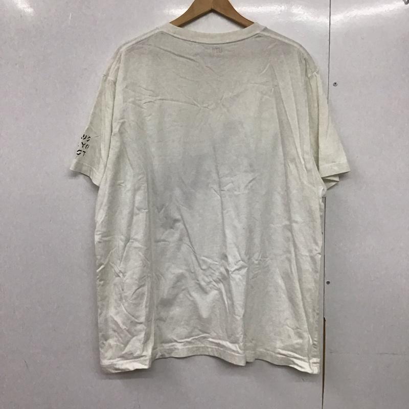 ユニクロ UNIQLO Tシャツ 半袖 341-446312 Tシャツ クルーネックカットソー プリントTシャツ プリント 白 / ホワイト /  メンズ USED 古着 中古 10144169
