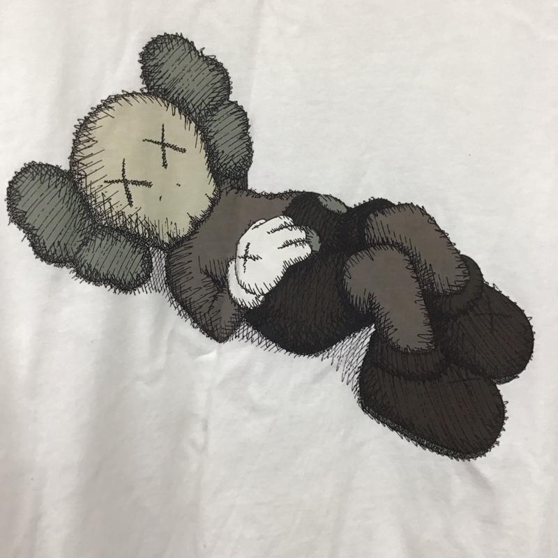 ユニクロ UNIQLO Tシャツ 半袖 341-446312 Tシャツ クルーネックカットソー プリントTシャツ プリント 白 / ホワイト /  メンズ USED 古着 中古 10144169
