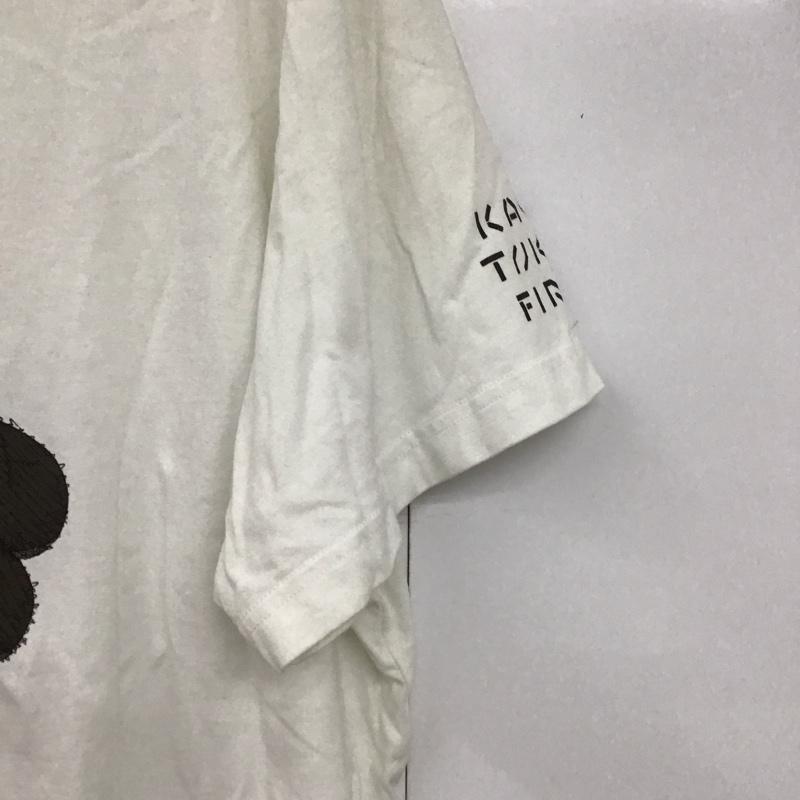 ユニクロ UNIQLO Tシャツ 半袖 341-446312 Tシャツ クルーネックカットソー プリントTシャツ プリント 白 / ホワイト /  メンズ USED 古着 中古 10144169