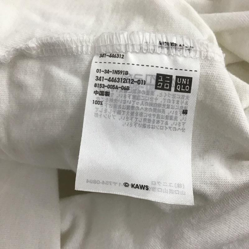 ユニクロ UNIQLO Tシャツ 半袖 341-446312 Tシャツ クルーネックカットソー プリントTシャツ プリント 白 / ホワイト /  メンズ USED 古着 中古 10144169