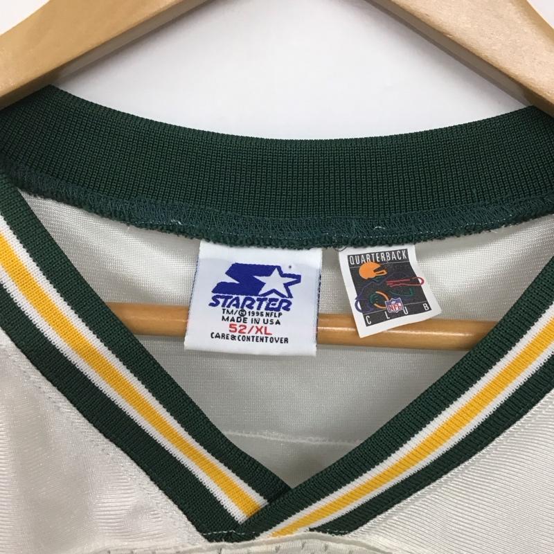 スターター STARTER カットソー 半袖 半袖カットソー プリントTシャツ Vネックカットソー ユニフォーム XL ロゴ、文字 白 / ホワイト / X 黄 / イエロー / X 緑 / グリーン /  メンズ USED 古着 中古 10144184