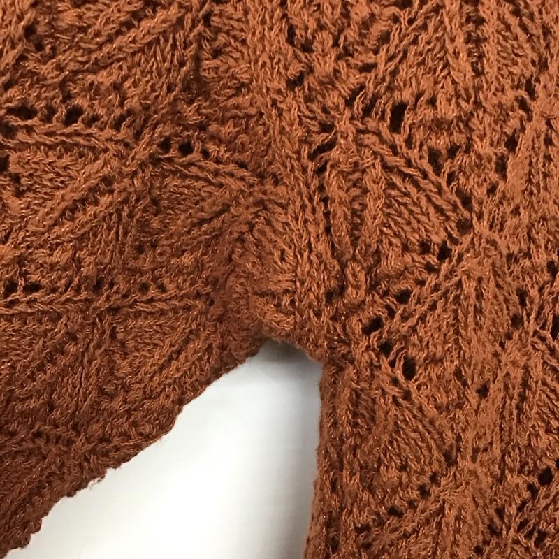 ザラ ZARA ニット、セーター 長袖 長袖ニットカットソー クルーネック セーター S 総柄 茶 / ブラウン /  レディース USED 古着 中古 10144208