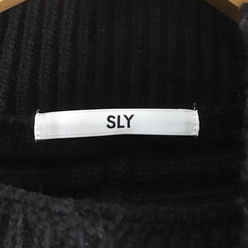 スライ SLY ニット、セーター 長袖 030dam70-6220 ハイネッククロップド丈ニット リブショート丈レイヤード FREE 無地 黒 / ブラック /  レディース USED 古着 中古 10144209